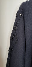 Load image into Gallery viewer, Black Beaded Vintage Style Wool Sweater (Size XS)