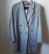 Load image into Gallery viewer, Zara Houndstooth Oversized Coat (Size Small)