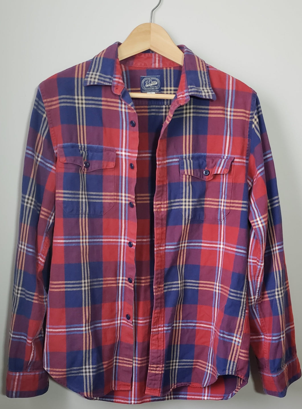 J. Crew Plaid Button-Up Long Sleeve Collar Shirt (Men's Size Small)