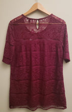 Load image into Gallery viewer, Back view of Jacob full laced top with lining in torso only, size extra large, burgundy colour.
