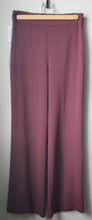 Load image into Gallery viewer, Front view of Babaton Lincoln pants burgundy colour Long inseam, wide pant leg, size 4. 
