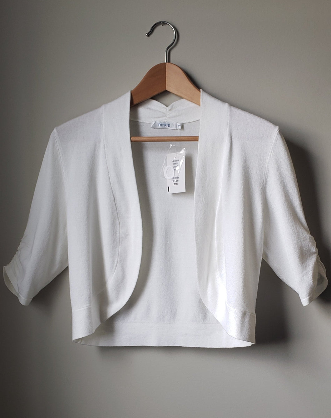 Ricki's White Cropped Cardigan (Size Small)