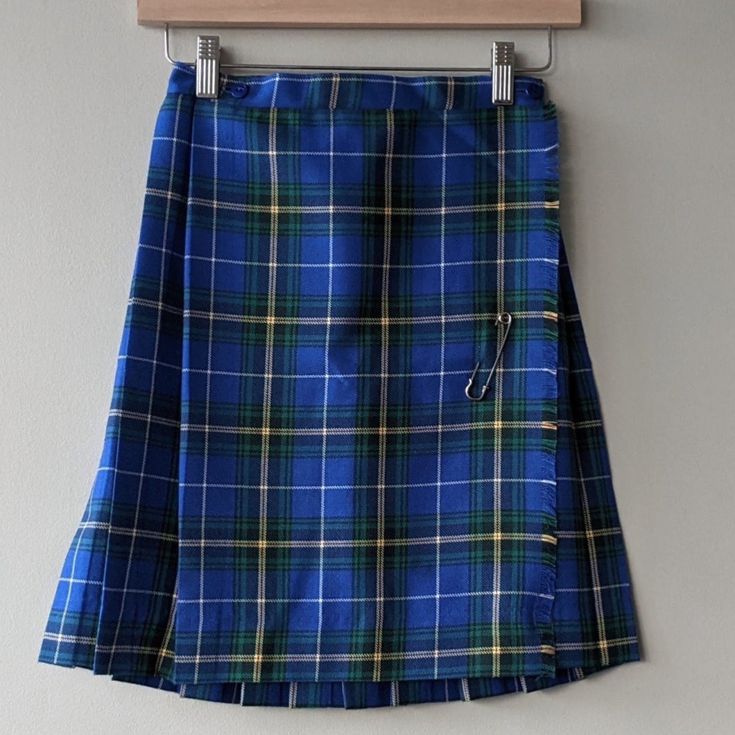 Navy and yellow tartan cheap skirt